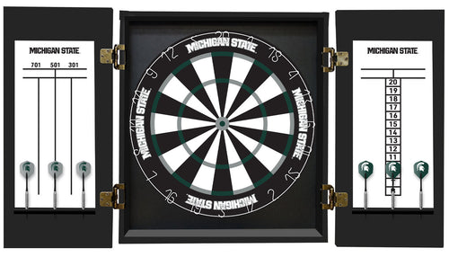 Michigan State University Dartboard Cabinet Set Fan's Choice 2