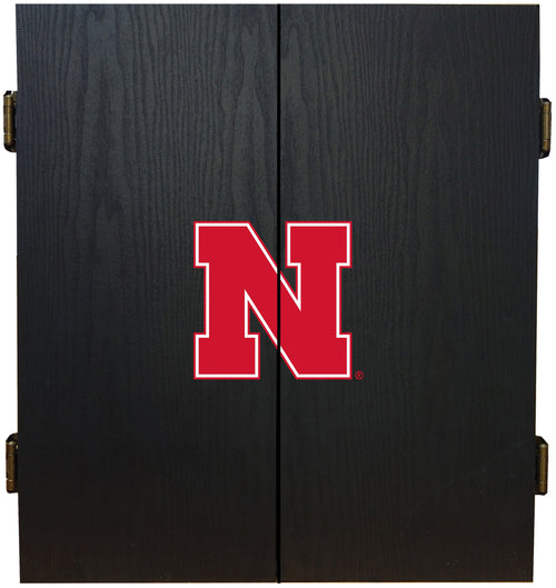 University of Nebraska Dartboard Cabinet Set Fan's Choice 1