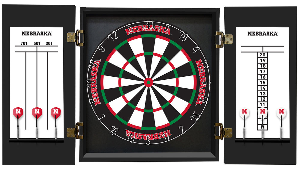 University of Nebraska Dartboard Cabinet Set Fan's Choice