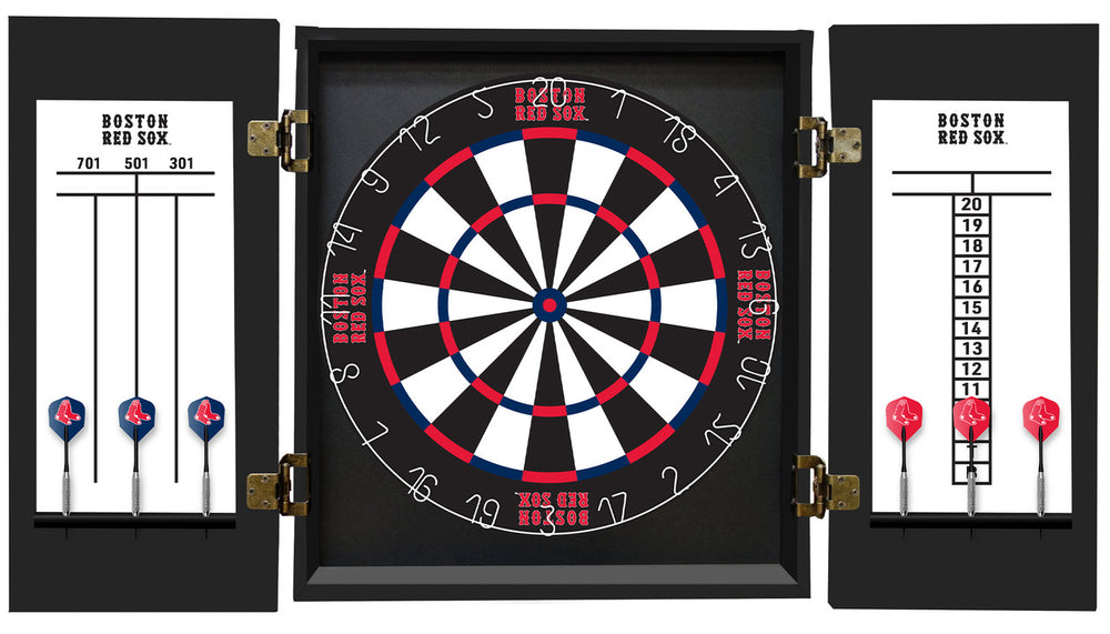 Boston Red Sox Dartboard Cabinet Set Fan's Choice