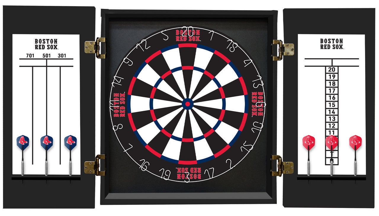Boston Red Sox Dartboard Cabinet Set Fan's Choice