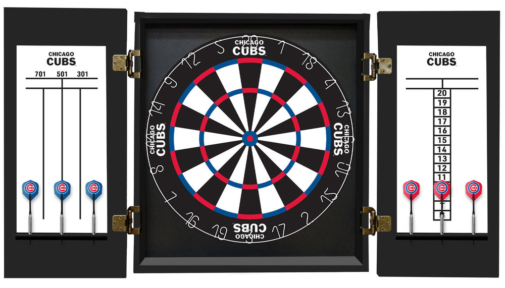 Chicago Cubs Dartboard Cabinet Set Fan's Choice