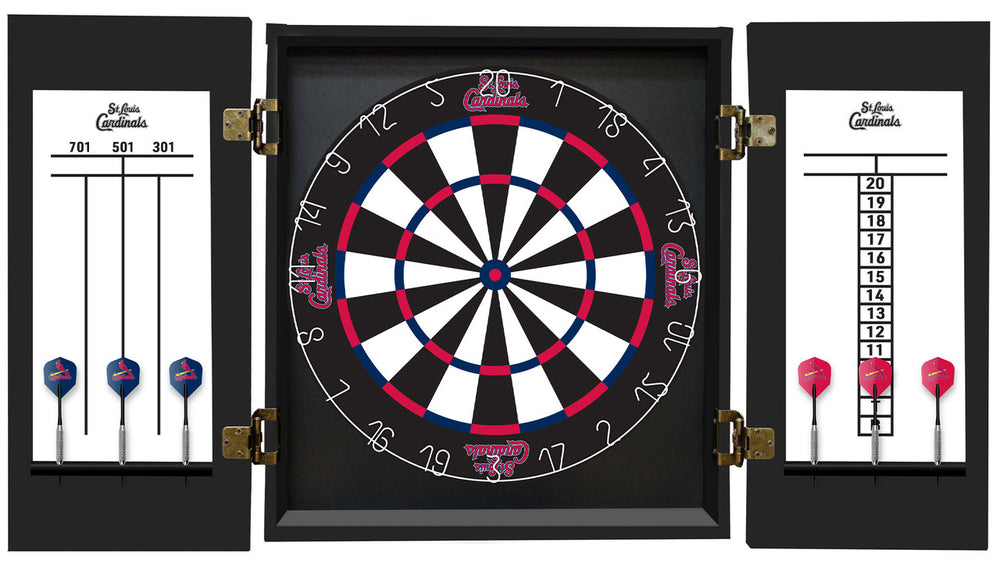 St Louis Cardinals Dartboard Cabinet Set Fan's Choice