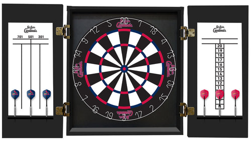 St Louis Cardinals Dartboard Cabinet Set Fan's Choice 2