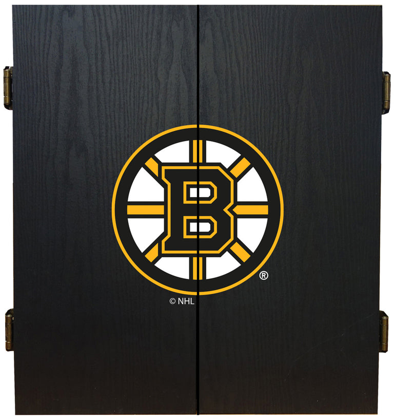 Boston Bruins Dartboard Cabinet Set Fan's Choice