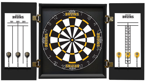 Boston Bruins Dartboard Cabinet Set Fan's Choice 2