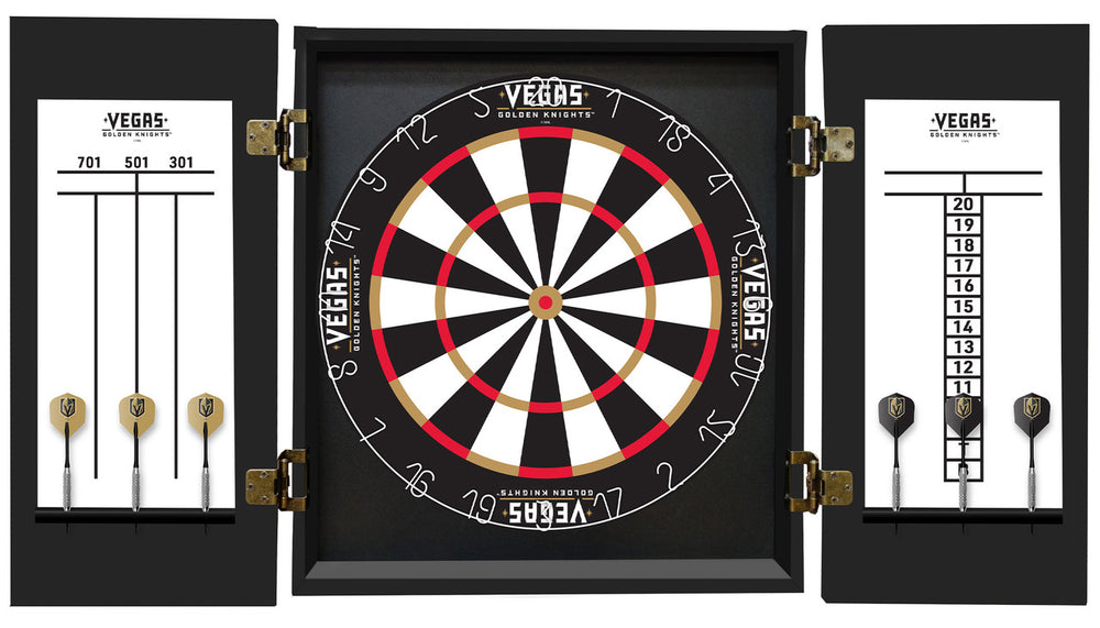 Vegas Golden Knights Dartboard Cabinet Set Fan's Choice