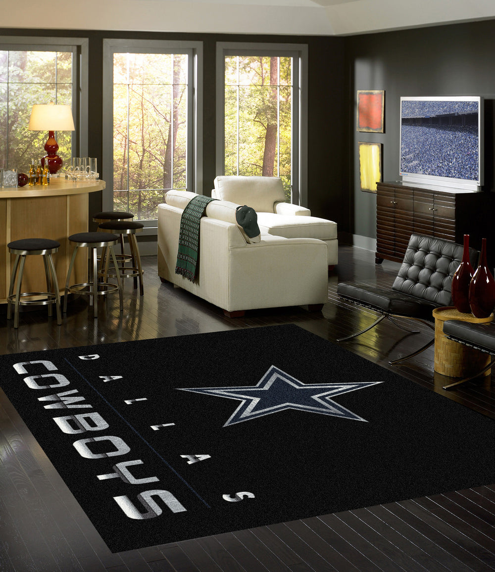 Dallas Cowboys Rug Chrome