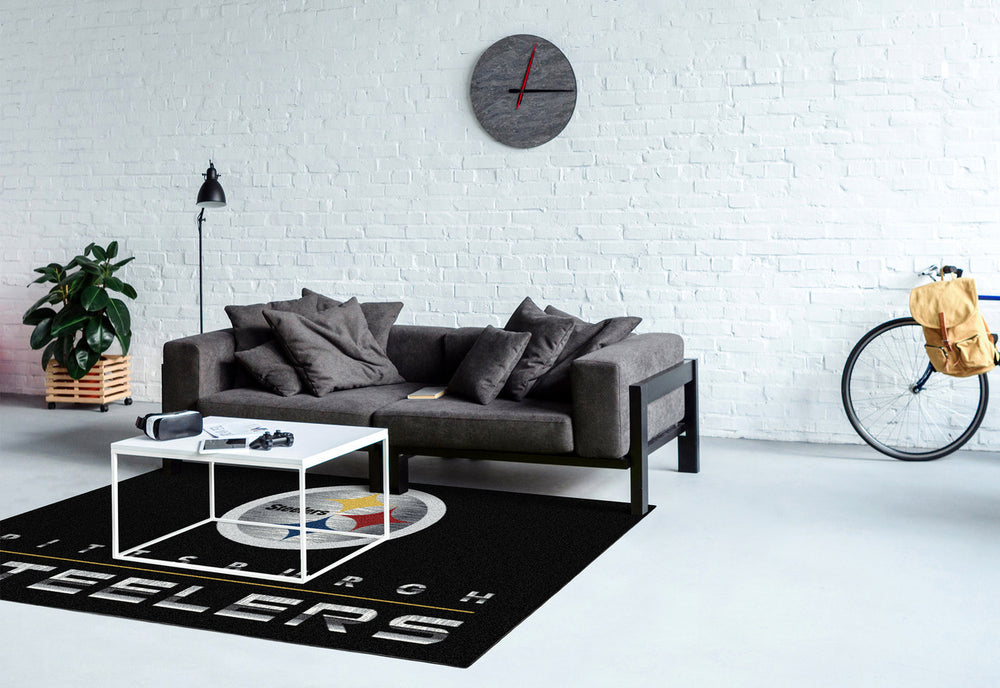 Pittsburgh Steelers Rug Chrome