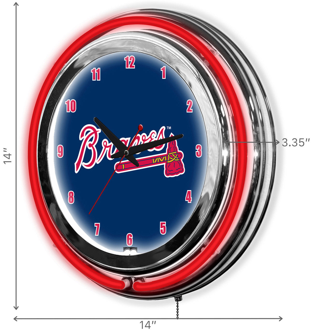 Atlanta Braves Clock Neon 14"