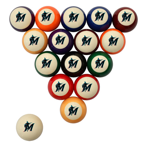 Miami Marlins Pool Balls - Retro Balls Set 1