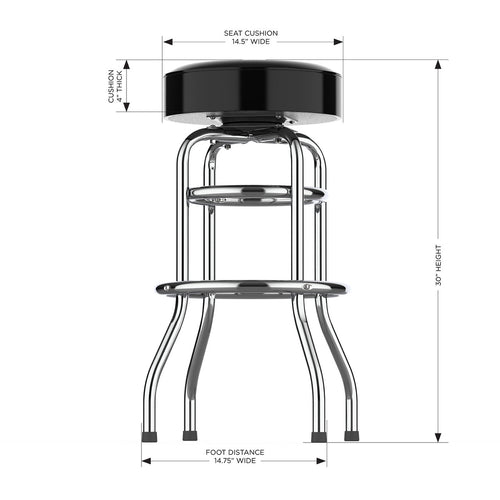 Cleveland Browns Bar Stool Chrome 2