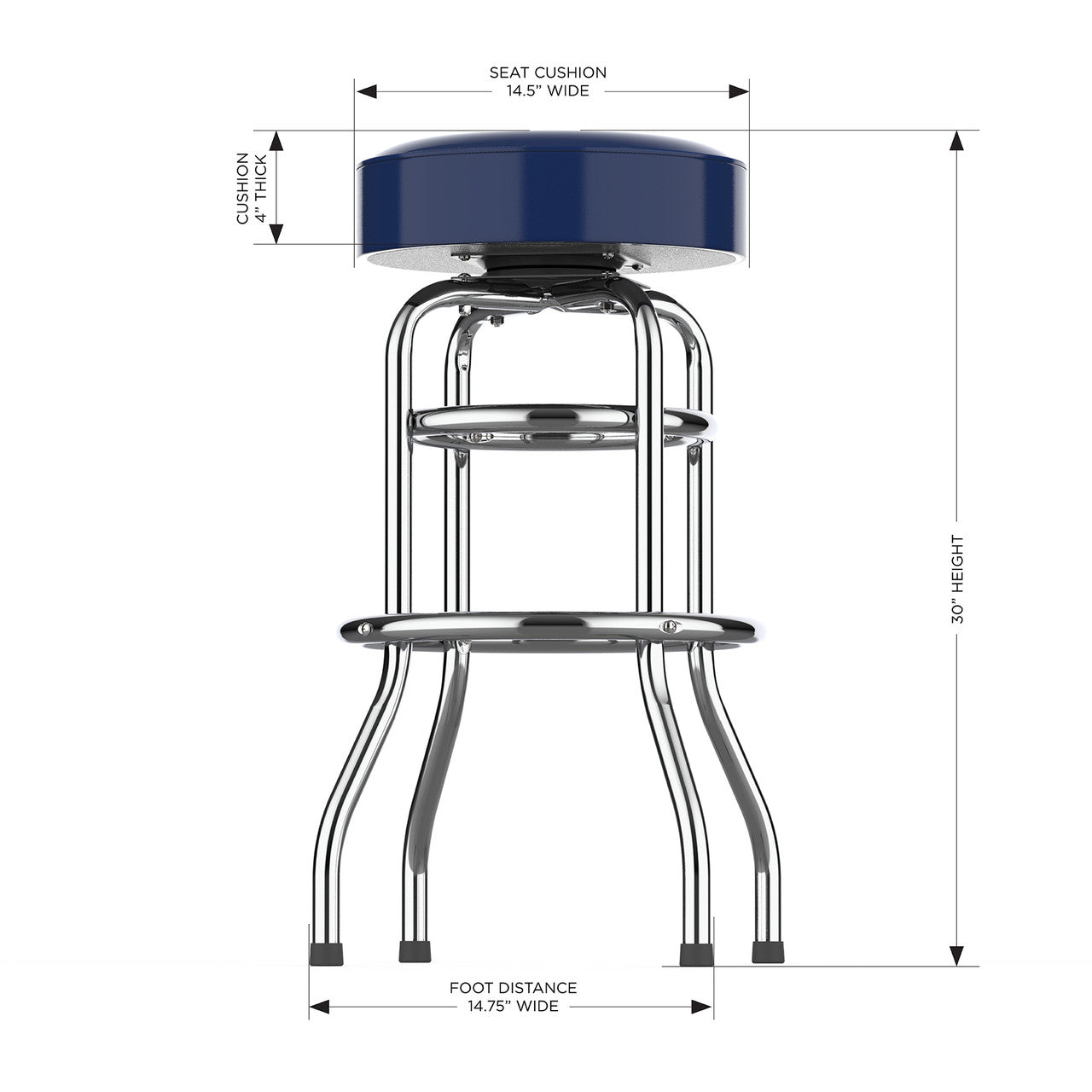 Dallas Cowboys Bar Stool Chrome