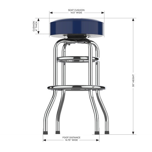 Dallas Cowboys Bar Stool Chrome 3