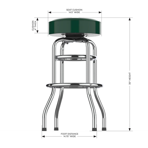 Green Bay Packers Bar Stool Chrome 2