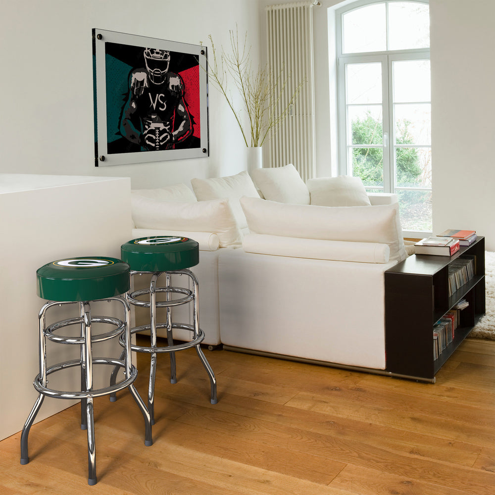 Green Bay Packers Bar Stool Chrome