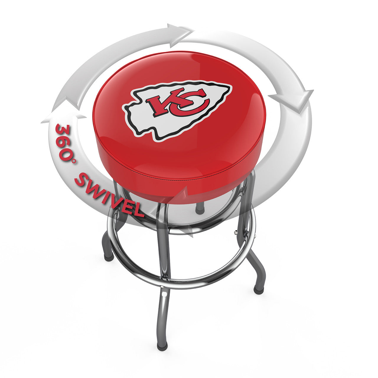 Kansas City Chiefs Bar Stool Chrome