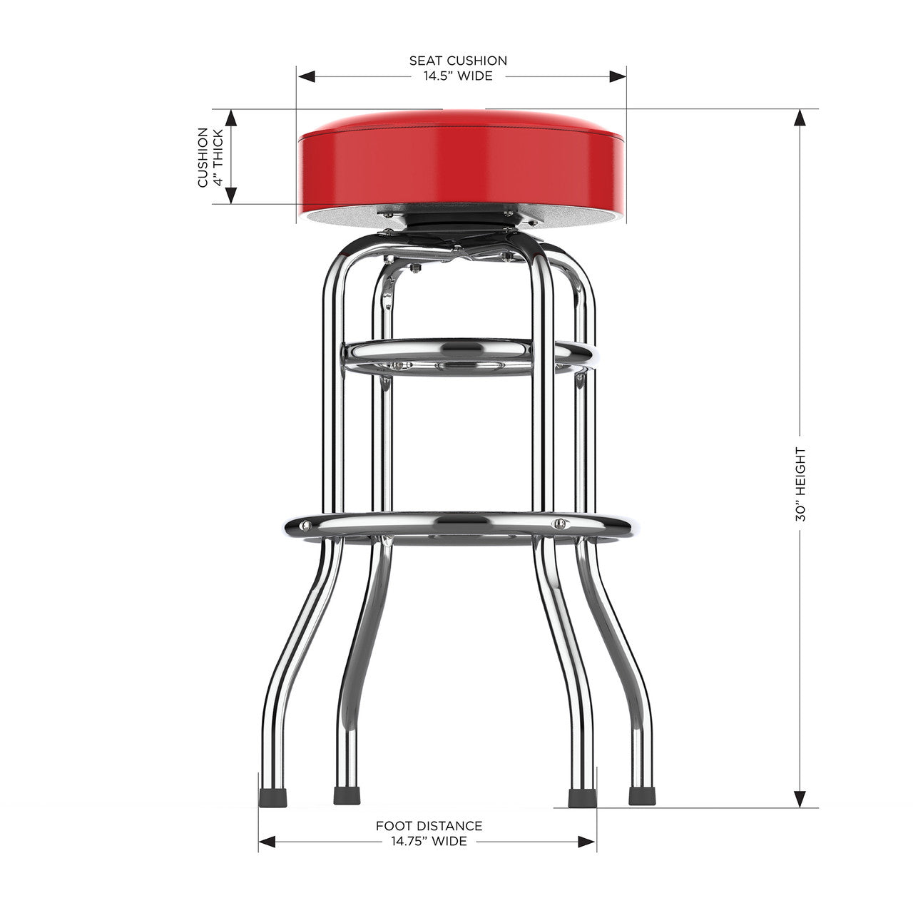 Kansas City Chiefs Bar Stool Chrome