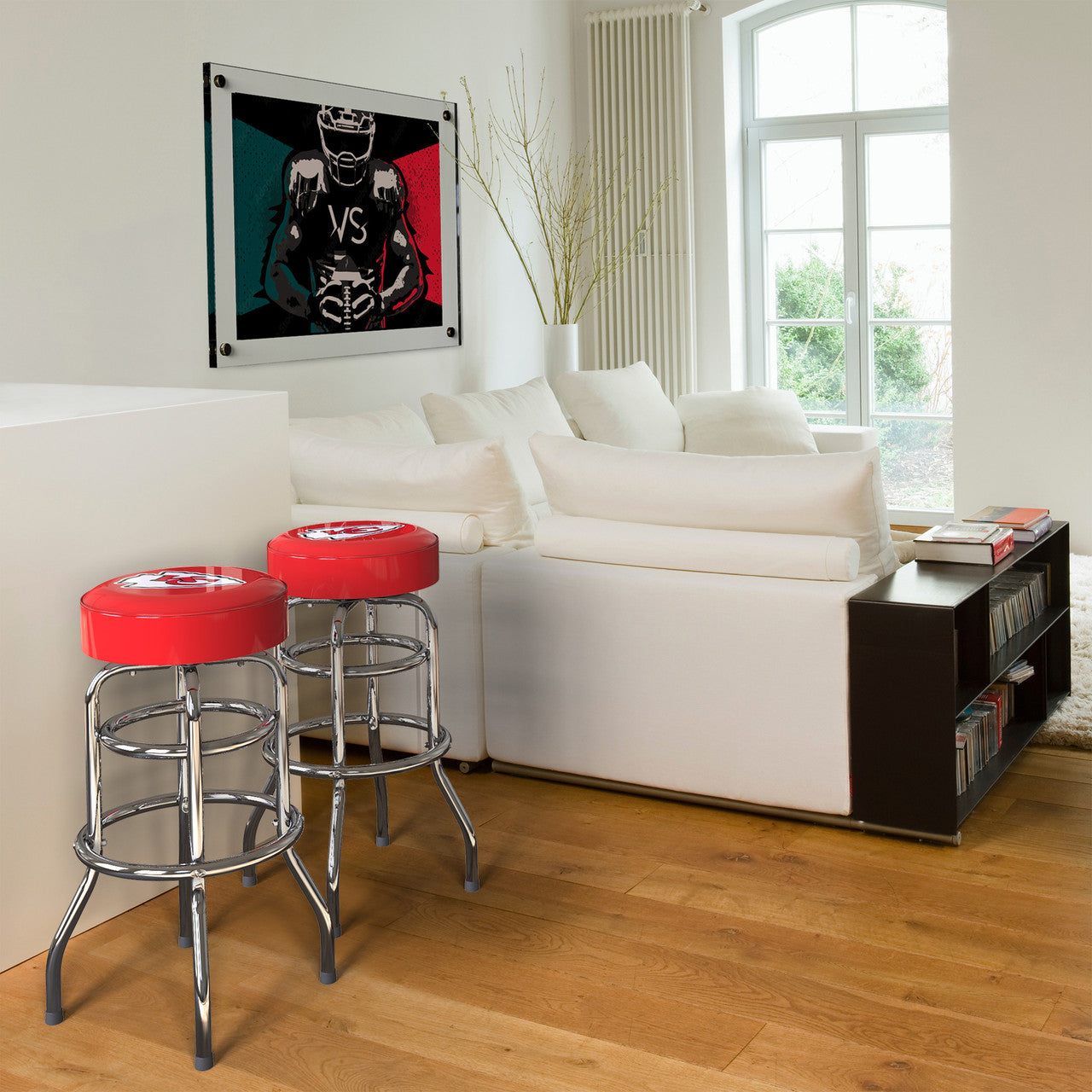 Kansas City Chiefs Bar Stool Chrome