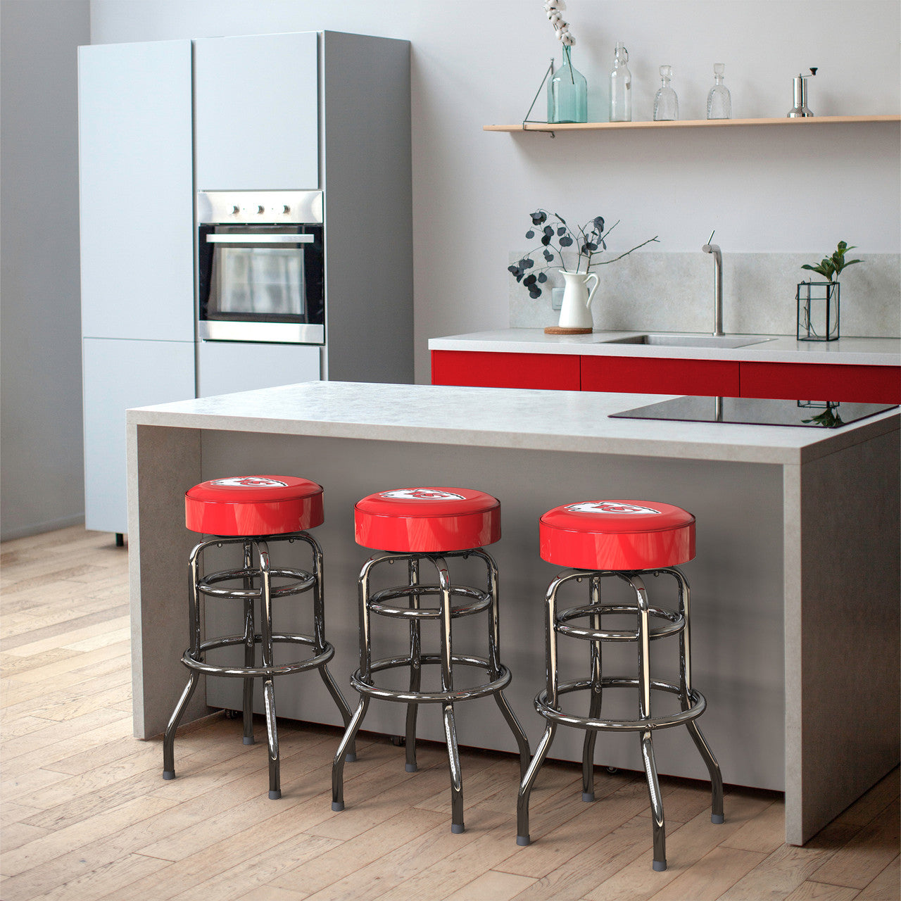 Kansas City Chiefs Bar Stool Chrome