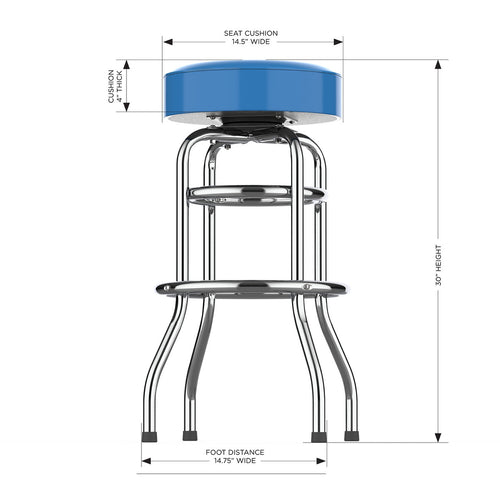 Los Angeles Chargers Bar Stool Chrome 2