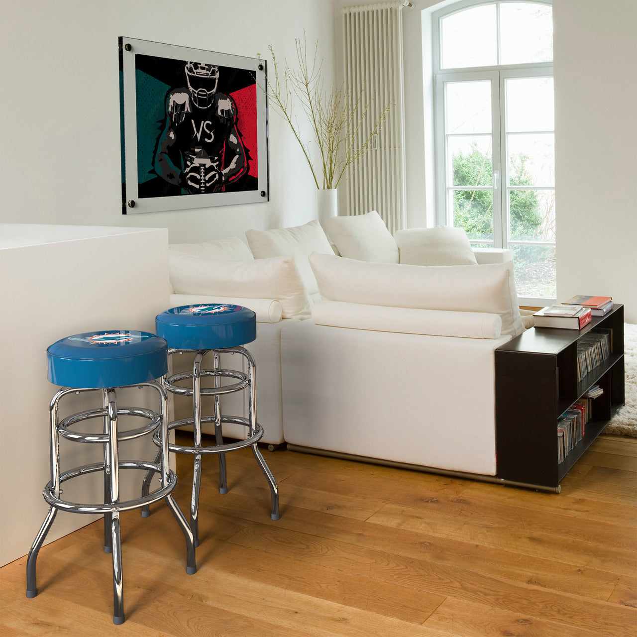 Miami Dolphins Bar Stool Chrome