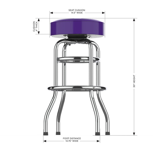 Minnesota Vikings Bar Stool Chrome 3