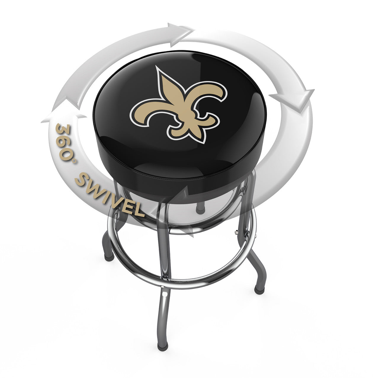 New Orleans Saints Bar Stool Chrome