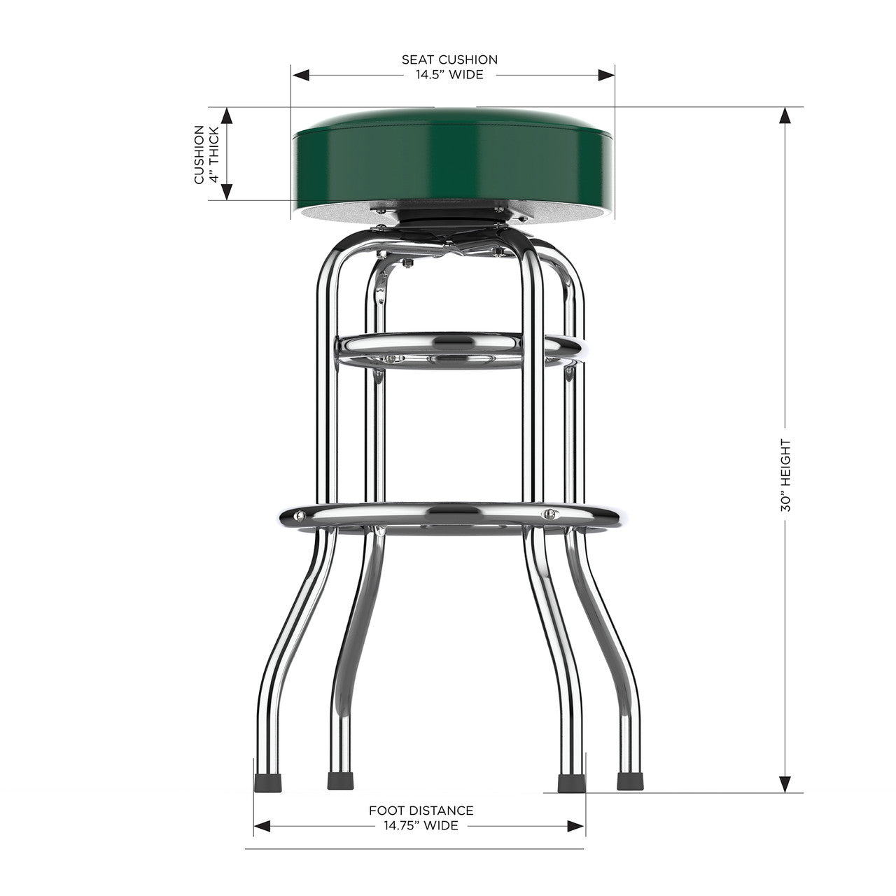 New York Jets Bar Stool Chrome