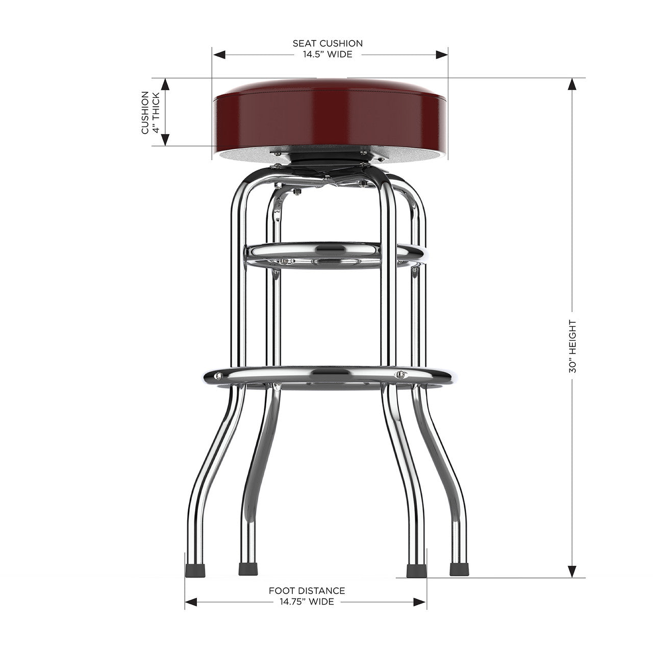 Washington Commanders Bar Stool Chrome