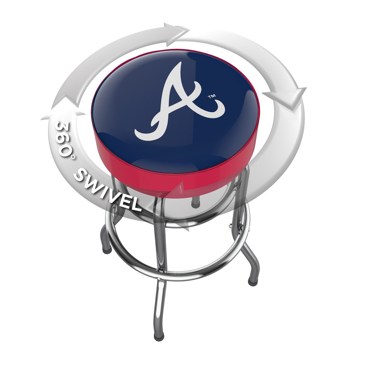 Atlanta Braves Bar Stool Chrome