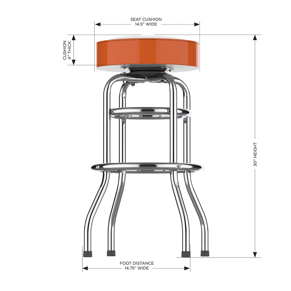 Baltimore Orioles Bar Stool Chrome