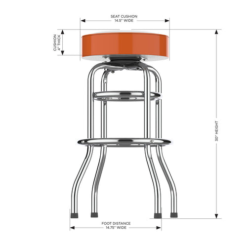 Baltimore Orioles Bar Stool Chrome 2