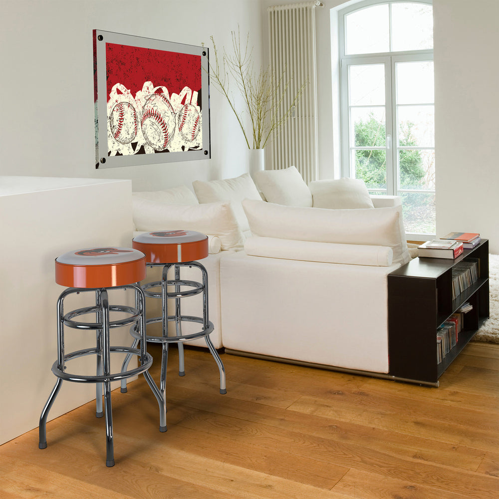 Baltimore Orioles Bar Stool Chrome