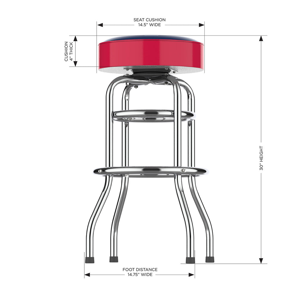 Boston Red Sox Bar Stool Chrome