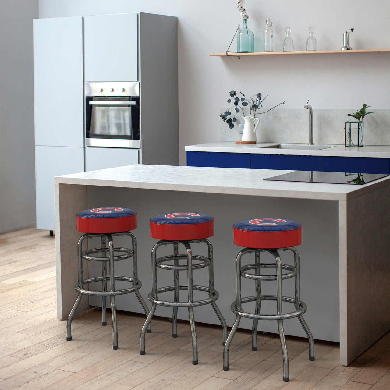 Chicago Cubs Bar Stool Chrome
