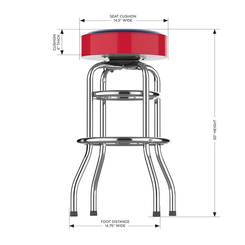 Cleveland Guardians Bar Stool Chrome 3