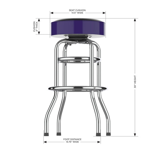 Colorado Rockies Bar Stool Chrome 2