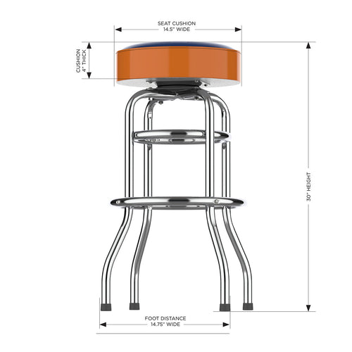 Houston Astros Bar Stool Chrome 2