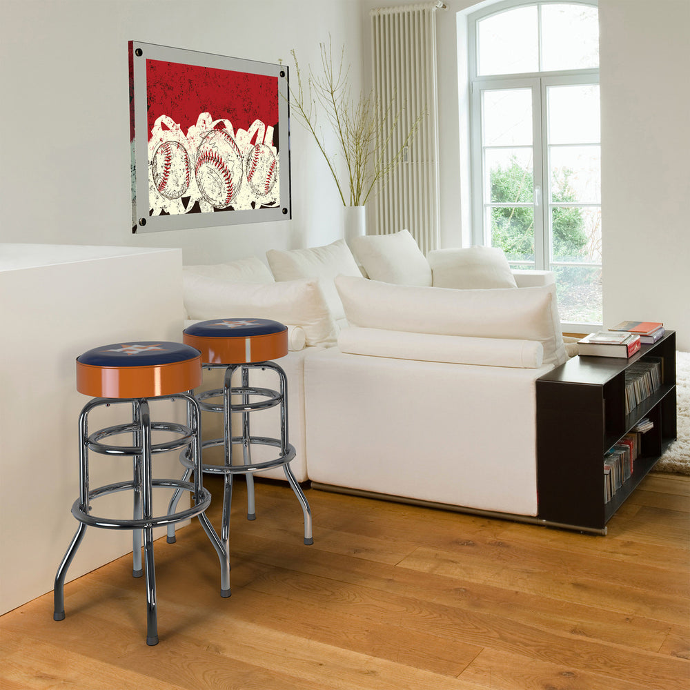 Houston Astros Bar Stool Chrome
