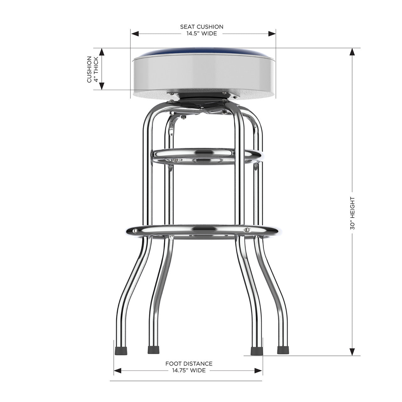 Los Angeles Dodgers Bar Stool Chrome