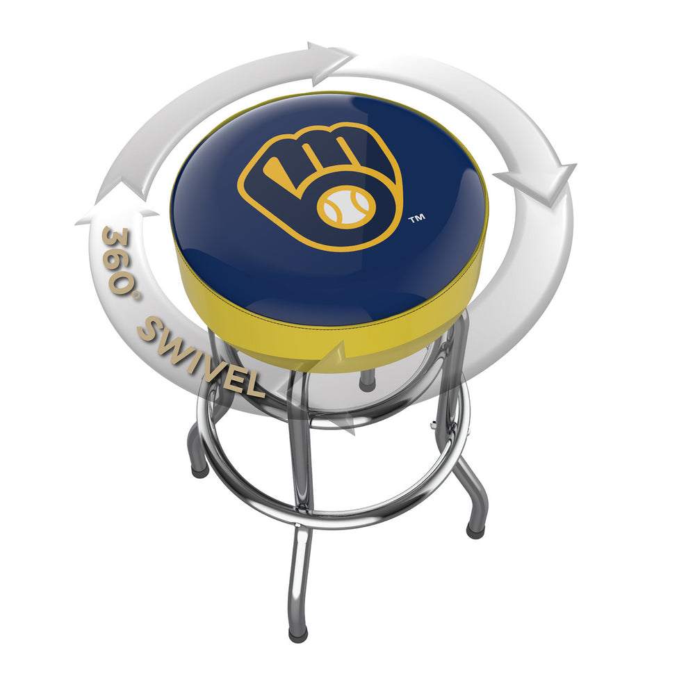 Milwaukee Brewers Bar Stool Chrome