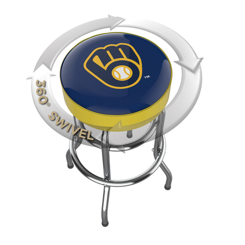 Milwaukee Brewers Bar Stool Chrome 4