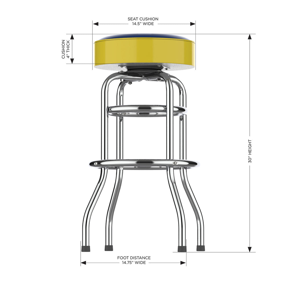 Milwaukee Brewers Bar Stool Chrome