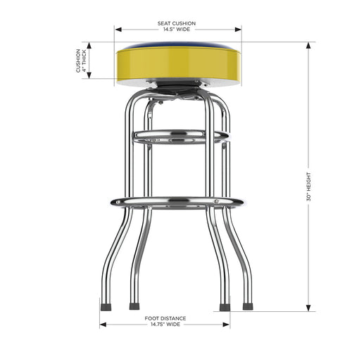 Milwaukee Brewers Bar Stool Chrome 2