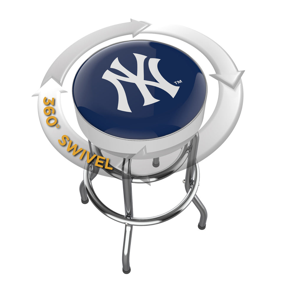 New York Yankees Bar Stool Chrome