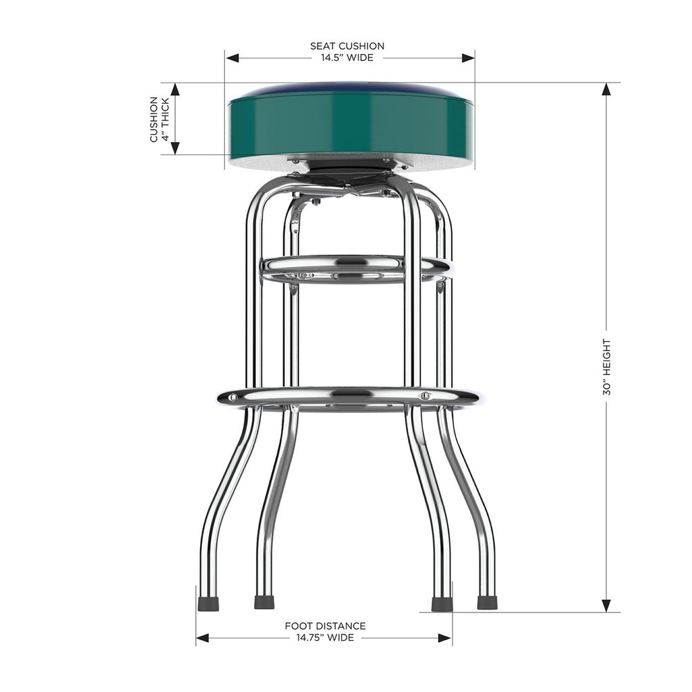 Seattle Mariners Bar Stool Chrome