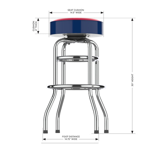 Washington Nationals Bar Stool Chrome 2