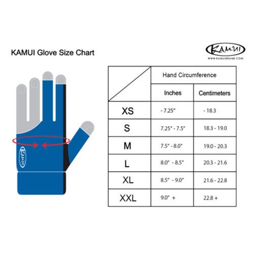 Kamui Blue Billiard Glove - Right Bridge Hand -DIS