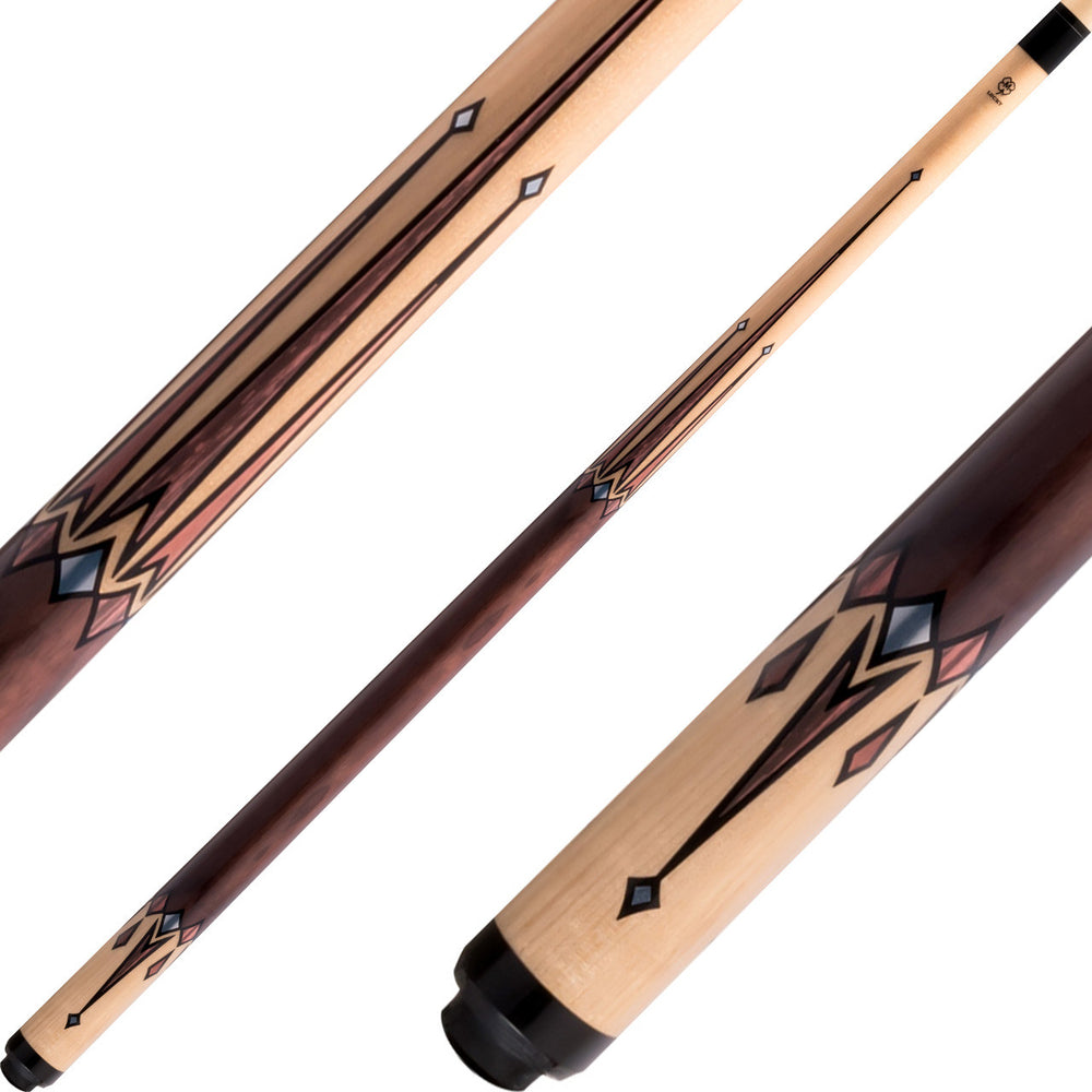 Lucky L76 Pool Cue - Natural with Brown Stain